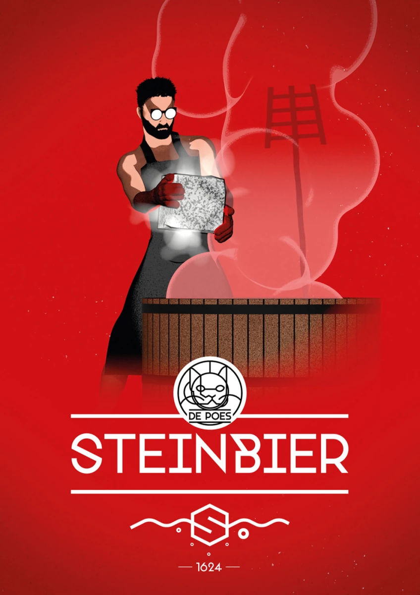 Emaillebord De Poes Steinbier