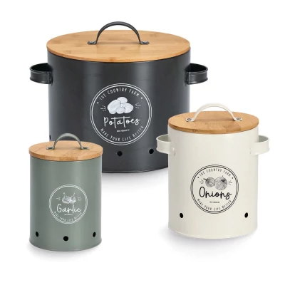 Set van 3 voorraadpotten retro-look
